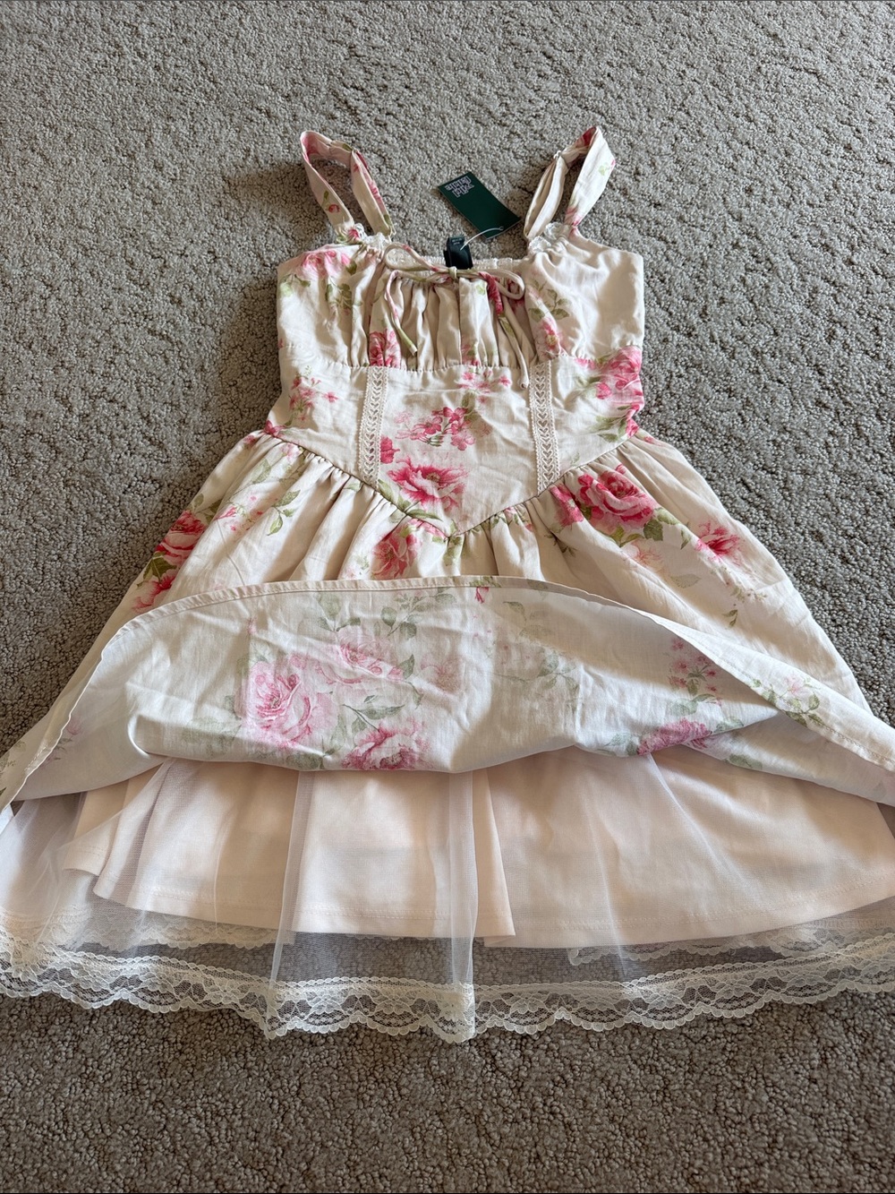 Wild Fable Floral Corset Dress Coquette Girl Whimsy Cottagecore Fairy XS NWT - Picture 7 of 12
